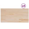 vidaXL bordplader 4 stk. 100x50x1,7 cm rektangul&aelig;r massivt fyrretr&aelig;