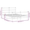 vidaXL sengeramme med sengegavl og fodg&aelig;rde 140x200 cm metal hvid