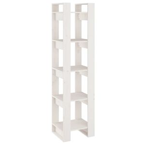 vidaXL bogreol/rumdeler 41x35x160 cm massivt fyrretr&aelig; hvid