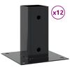 vidaXL stolpef&oslash;dder firkantet 12 stk. 61x61 mm pulverlakeret st&aring;l