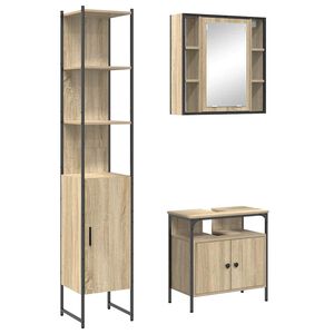 vidaXL Badev&aelig;relsesm&oslash;bel s&aelig;t 3 stk. Sonoma eg 33 x 33 x 185,5 cm