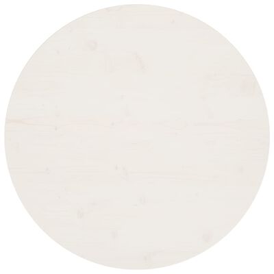 vidaXL bordplade hvid Ø50x2,5 cm massivt fyrretræ