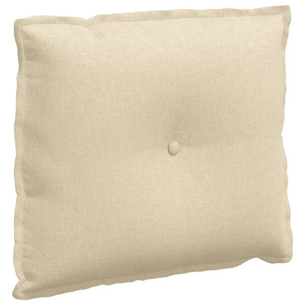 vidaXL Rygpude Creme 60 x 19 x 50 cm Stof