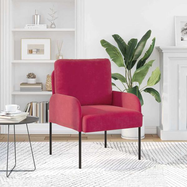 vidaXL Sofaer med pude 55cm Vinr&oslash;d Krydsfin&eacute;r