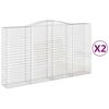 vidaXL buede gabionkurve 2 stk. 400x50x220/240 cm galvaniseret jern