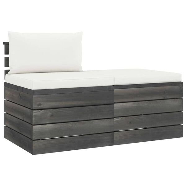 vidaXL lounges&aelig;t til haven 2 dele med hynder massivt fyrretr&aelig;