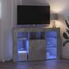 vidaXL Hj&oslash;rne LED TV Skab Beton Gr&aring; 100x40x68cm Konstrueret tr&aelig;