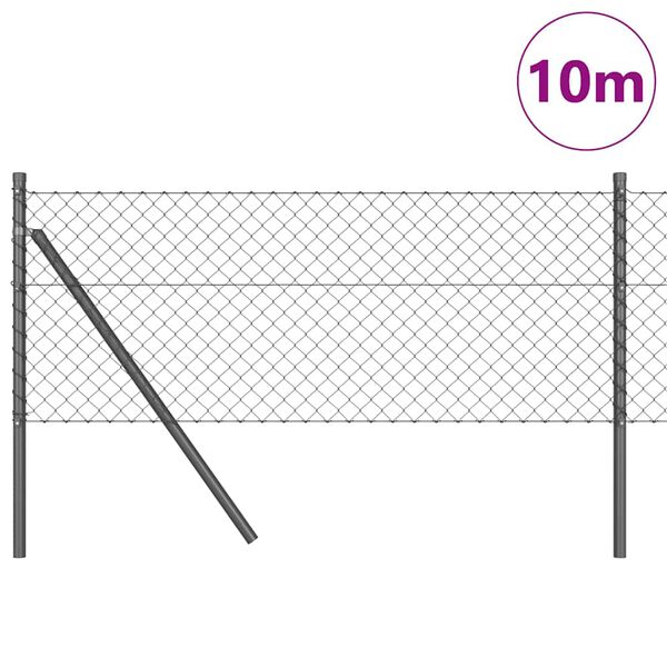 vidaXL Hegnsp&aelig;l Gr&aring; 10 x 0,4 m (40 x 40 mm net) St&aring;l og PVC