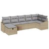 vidaXL Havesofa Sæt med pude 7 pcs Beige Poly rattan