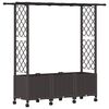 vidaXL H&aelig;vet Bed med Trellis og Tag Brun 162,5 x 40 x 142 cm PP
