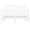 vidaXL sengeramme 160x200 cm King Size massivt træ hvid
