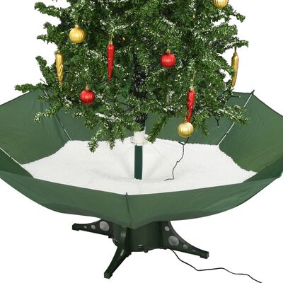 vidaXL juletræ med snefald paraplyfod 190 cm grøn