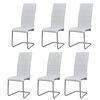 vidaXL spisebordsstole med cantilever 6 stk. stof hvid