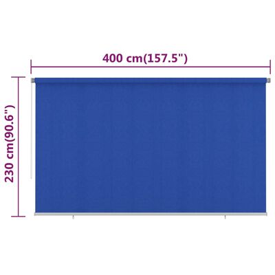 vidaXL udendørs rullegardin 400x230 cm HDPE blå