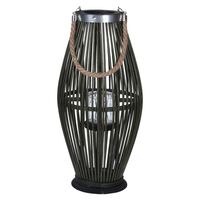H&S Collection lanterne 24x48 cm bambus grøn