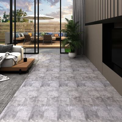 vidaXL selvhæftende PVC-gulvplanker 5,21 m² 2 mm cementbrun