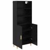vidaXL Highboard Sort eg 69,5 x 32,5 x 180 cm Konstrueret tr&aelig;