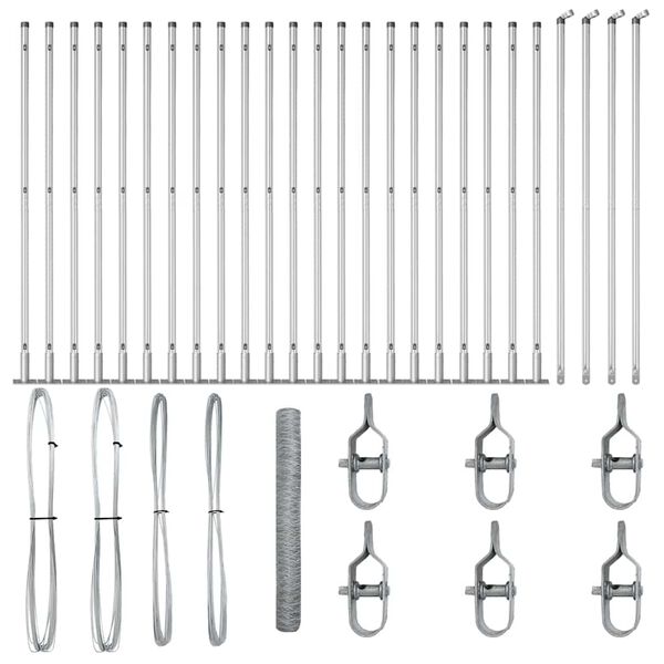 vidaXL Hegnsp&aelig;l S&oslash;lv 50 x 1,2 m (36 mm net) St&aring;l