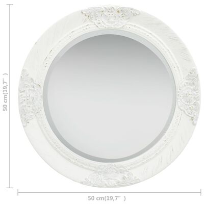vidaXL vægspejl 50 cm barokstil hvid