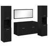 vidaXL Badeværelsesmøbel sæt Vægmonteret 4 pcs Sort eg Konstrueret træ