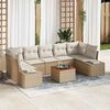 vidaXL Havesofa S&aelig;t med pude 8 pcs Beige polyrattan