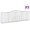 vidaXL buede gabionkurve 5 stk. 400x50x120/140 cm galvaniseret jern
