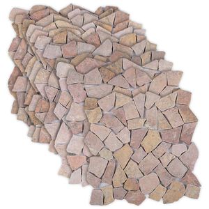vidaXL Mosaik Fliser R&oslash;d 30 x 30 cm Marmor