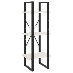 vidaXL bogreol med 3 hylder 40x30x105 cm massivt fyrretr&aelig; hvid