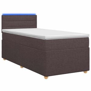 vidaXL Boxmadras med topmadras M&oslash;rk Brun 80 x 200 cm Stof