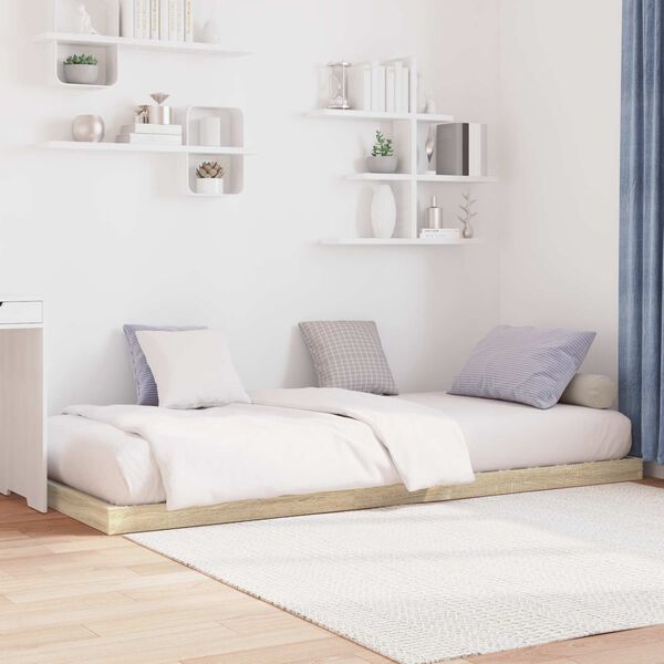 vidaXL Gulv seng ramme Sonoma 100 x 200 cm Konstrueret tr&aelig;