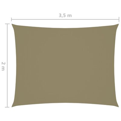 vidaXL solsejl 2x3,5 m rektangulær oxfordstof beige
