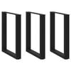 vidaXL spisebordsben U-formet 3 stk. sort 70 x (72-73) cm st&aring;l