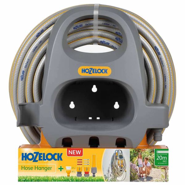 Hozelock slangeholder med slange og starts&aelig;t 20m