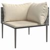 vidaXL hj&oslash;rnemodul til havesofa med hynder polyrattan gr&aring;