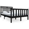 vidaXL sengeramme 120x190 cm Small Double massivt tr&aelig; sort