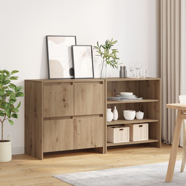 vidaXL Sideboard 2 pcs Artisan Egetr&aelig; 70 x 41 x 75 cm Konstrueret tr&aelig;
