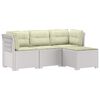 vidaXL 4-personers Have Sofa med Hynder Rattan Look PP Hvid