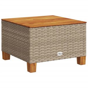 vidaXL havebord 55x55x36 cm polyrattan og akacietr&aelig; beige