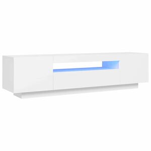 vidaXL tv-skab med LED-lys 160x35x40 cm hvid