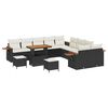 vidaXL Havesofa S&aelig;t 13 pcs Sort polyrattan