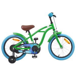 vidaXL B&oslash;rnecykel 16 tommer til 4-6 &aring;r gamle Gr&oslash;n