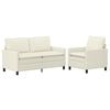 vidaXL Sofa S&aelig;t 2 pcs Cremefarvet Stof