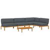 vidaXL Sofa S&aelig;t 5 stk. Antracit Massivt Akacietr&aelig;