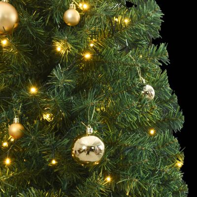 vidaXL kunstigt juletræ med 300 LED'er + kuglesæt og sne 270 cm