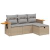 vidaXL sofas&aelig;t til haven 4 dele med hynder polyrattan beige
