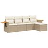 vidaXL sofas&aelig;t til haven 5 dele med hynder polyrattan beige