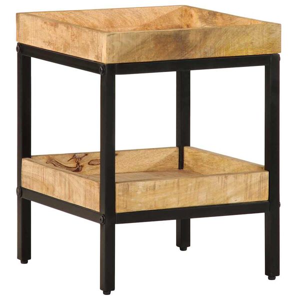 vidaXL Sidebord med hylde Brun 35 x 35 x 45 cm Massivt mangotræ