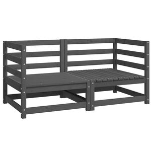 vidaXL hj&oslash;rnedele til havesofa 2 stk. massivt fyrretr&aelig; gr&aring;