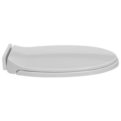 vidaXL toiletsæde med soft-close oval lysegrå