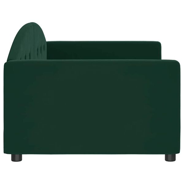 vidaXL daybed 90x200 cm velour m&oslash;rkegr&oslash;n